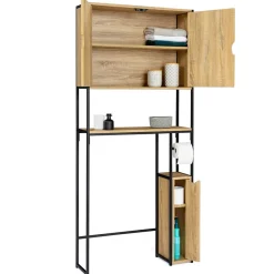 IDMarket Meuble WC 3 en 1 avec armoires de rangement DETROIT design industriel* Meuble Wc