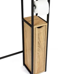 IDMarket Meuble WC 3 en 1 avec armoires de rangement DETROIT design industriel* Meuble Wc