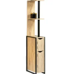 IDMarket Meuble WC 2 portes DETROIT avec étagères design industriel
