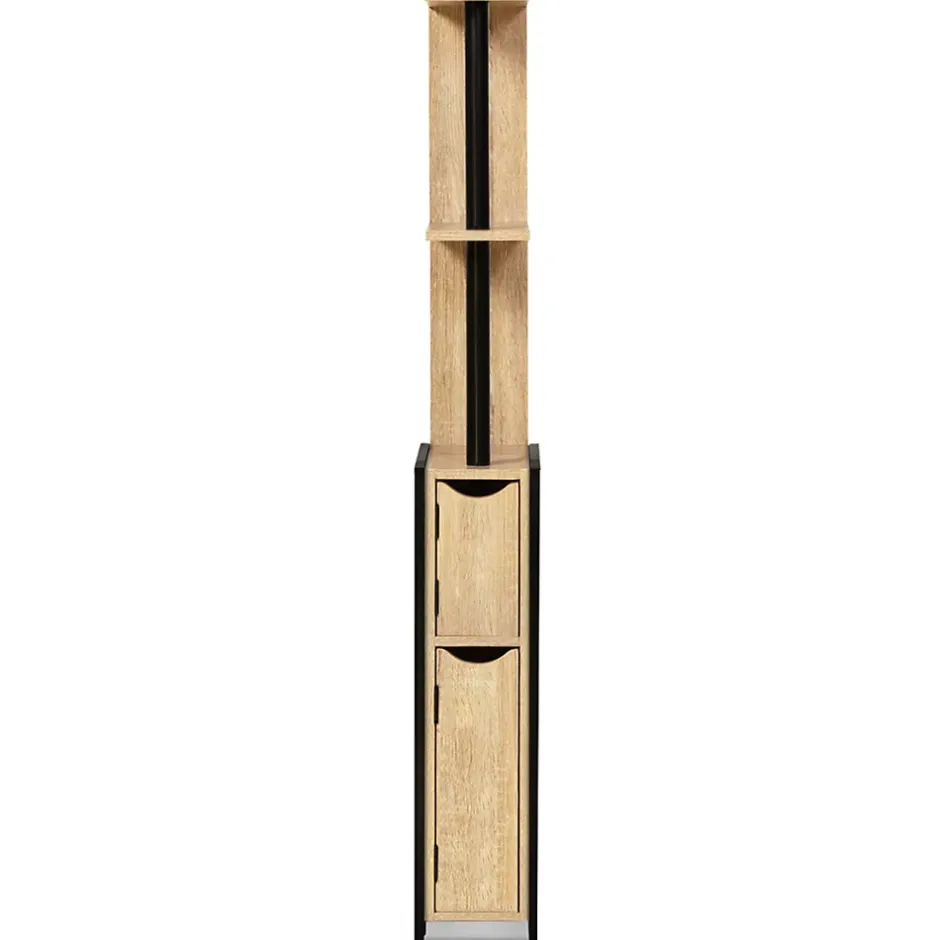 IDMarket Meuble WC 2 portes DETROIT avec étagères design industriel