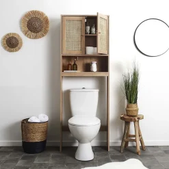 The Home Deco Factory Meuble WC cannage et bois Bali - Type: Mobilier* Armoire De Toilette