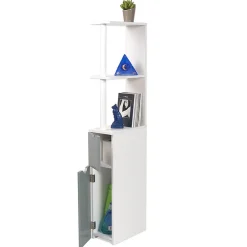 Facility'S Meuble WC effet bois avec 2 portes grises