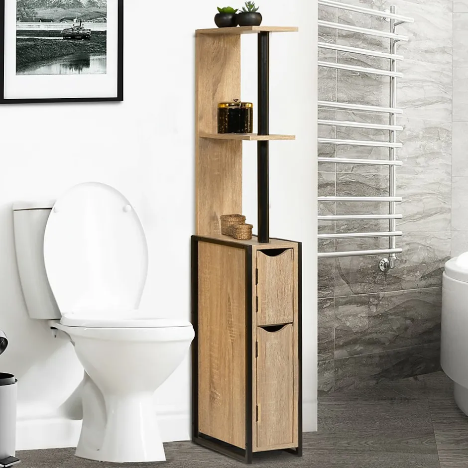 Facility'S Meuble WC en bois et métal - 18 x 30 x 119 cm - FACILITYS* Meuble Wc