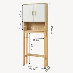 [En.Casa] Meuble WC Ferrersp 160 x 63 x 20 cm effet chêne sable naturel en.casa