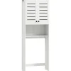 Homcom Meuble WC meuble dessus toilettes style classique chic 2 portes étagère niche blanc
