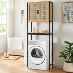 [En.Casa] Meuble WC Tervola 172 x 63 x 27 cm noir naturel en.casa* Meuble Wc