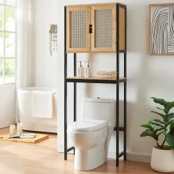 [En.Casa] Meuble WC Tervola 172 x 63 x 27 cm noir naturel en.casa* Meuble Wc