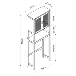 [En.Casa] Meuble WC Tervola 172 x 63 x 27 cm noir naturel en.casa* Meuble Wc