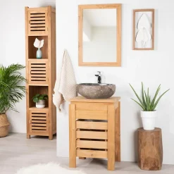 Wanda Collection Meuble Zen salle de bain en teck 50 cm* Meuble Sous-Vasque