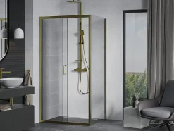 Mexen Apia cabine de douche coulissante 120 x 80 cm, transparent, or - 840-120-080-50-00* Paroi De Douche