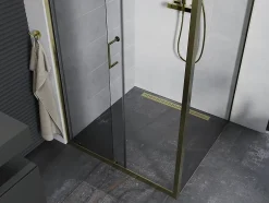 Mexen Apia cabine de douche coulissante 120 x 80 cm, transparent, or - 840-120-080-50-00* Paroi De Douche