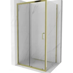 Mexen Apia cabine de douche coulissante 90 x 80 cm, transparent, or - 840-090-080-50-00* Paroi De Douche