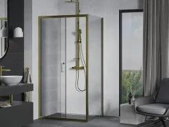 Mexen Apia cabine de douche coulissante 90 x 80 cm, transparent, or - 840-090-080-50-00* Paroi De Douche