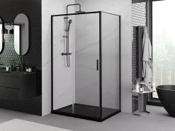 Mexen Exo cabine de douche coulissante 110 x 70 cm, transparent, noire - 8151-110-070-70-00