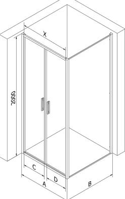 Mexen Exo cabine de douche pivotante 100 x 75 cm, transparent, chromé - 814-100-075-01-00* Paroi De Douche