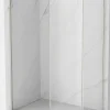 Mexen Kioto-F paroi de douche Walk-in avec cadre 80 x 75 cm, transparent 8 mm, nickel brossé - 800-080-202-04-97-075