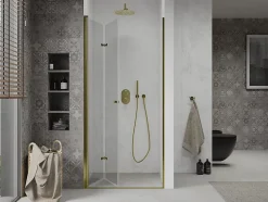 Mexen Lima porte de douche pliable 90 cm, transparent, doré - 856-090-000-50-00