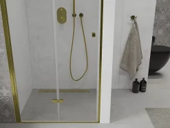 Mexen Lima porte de douche pliable 90 cm, transparent, doré - 856-090-000-50-00