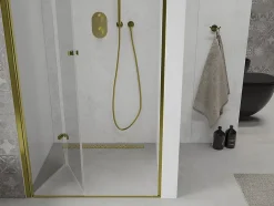 Mexen Lima porte de douche pliable 90 cm, transparent, doré - 856-090-000-50-00