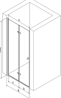 Mexen Lima porte de douche pliable 90 cm, transparent, doré - 856-090-000-50-00