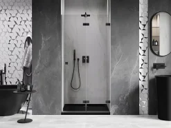 Mexen Lunar-F porte de douche pliante droite 65 cm, transparentes, noires - 836-065-000-70-00-P* Porte De Douche
