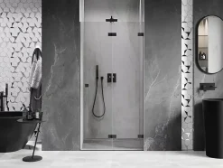 Mexen Lunar-F porte de douche pliante droite 65 cm, transparentes, noires - 836-065-000-70-00-P* Porte De Douche