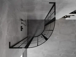 Mexen Mist L cabine de douche quart-de-rond pivotante 90 x 90 cm, grille noire, noir - 8A32L-090-090-70-77* Cabine De Douche