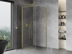 Mexen Mist-B cabine de douche pivotante 100 x 100 cm, transparent, or brossé - 8A2T-100-100-55-00* Cabine De Douche