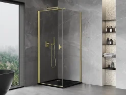 Mexen Mist-B cabine de douche pivotante 100 x 100 cm, transparent, or brossé - 8A2T-100-100-55-00* Cabine De Douche