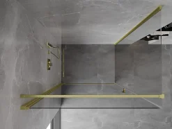 Mexen Mist-B cabine de douche pivotante 80 x 100 cm, transparent, or brossé - 8A2T-080-100-55-00* Cabine De Douche
