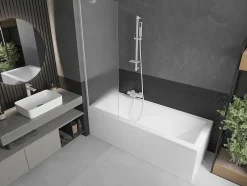 Mexen Next paravent de baignoire à 1 volet 60 x 150 cm, givré, blanc - 895-060-000-00-30-20* Paroi De Douche