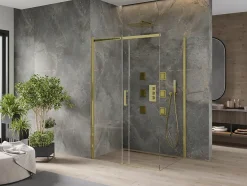 Mexen Omega cabine de douche coulissante 110 x 80 cm, transparent, dorée - 825-110-080-50-00* Paroi De Douche