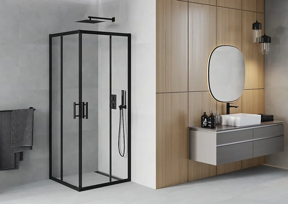 Mexen Rio cabine de douche carrée 90 x 90 cm, transparente, noire - 860-090-090-70-00* Cabine De Douche