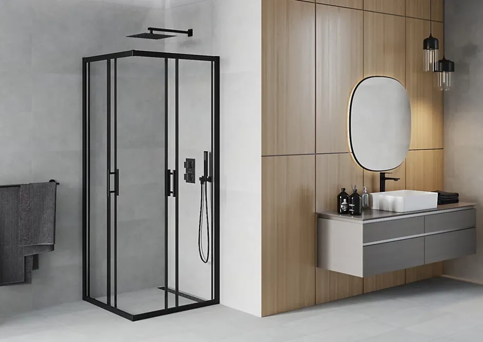 Mexen Rio cabine de douche carrée 90 x 90 cm, transparente, noire - 860-090-090-70-00* Cabine De Douche