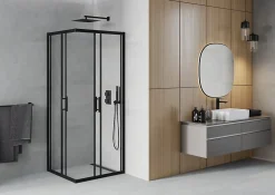 Mexen Rio cabine de douche carrée 70 x 70 cm, transparente, noire - 860-070-070-70-00* Cabine De Douche