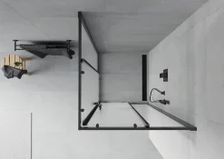 Mexen Rio cabine de douche carrée 80 x 80 cm, givrée, noire - 860-080-080-70-30* Paroi De Douche