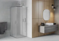 Mexen Rio cabine de douche carrée 80 x 80 cm, givrée, chrome - 860-080-080-01-30