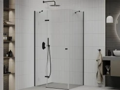 Mexen Roma cabine de douche pivotante 100 x 80 cm, transparent, noire - 854-100-080-70-00