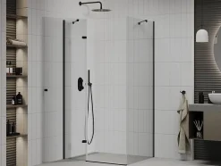 Mexen Roma cabine de douche pivotante 100 x 80 cm, transparent, noire - 854-100-080-70-00