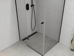 Mexen Roma cabine de douche pivotante 100 x 80 cm, transparent, noire - 854-100-080-70-00
