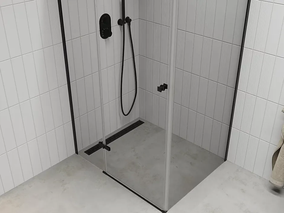Mexen Roma cabine de douche pivotante 100 x 80 cm, transparent, noire - 854-100-080-70-00