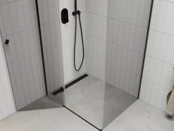 Mexen Roma cabine de douche pivotante 100 x 80 cm, transparent, noire - 854-100-080-70-00