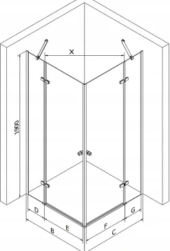 Mexen Roma Duo cabine de douche pivotante 120 x 90 cm, transparent, chrome - 854-120-090-02-00* Paroi De Douche