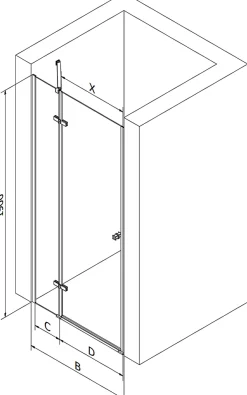 Mexen Roma porte de douche pivotante 95 cm, transparent, chrome - 854-095-000-01-00