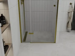 Mexen Roma porte de douche pivotante 120 cm, transparentes, dorées - 854-120-000-50-00