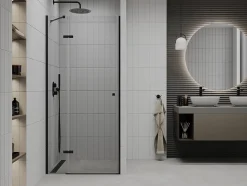 Mexen Roma porte de douche pivotante 110 cm, transparentes, noires - 854-110-000-70-00