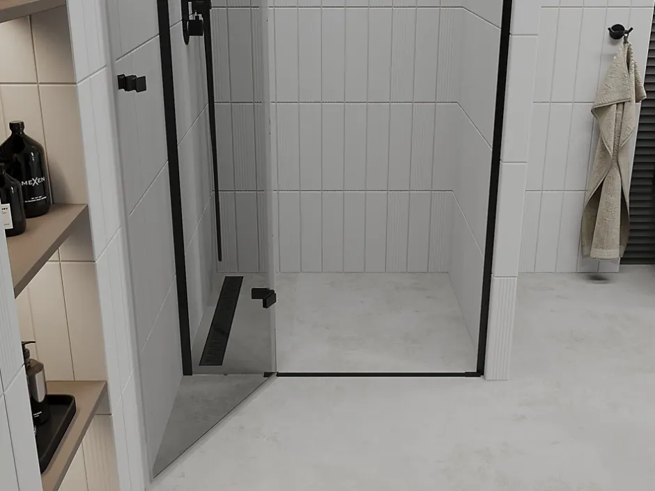 Mexen Roma porte de douche pivotante 110 cm, transparentes, noires - 854-110-000-70-00