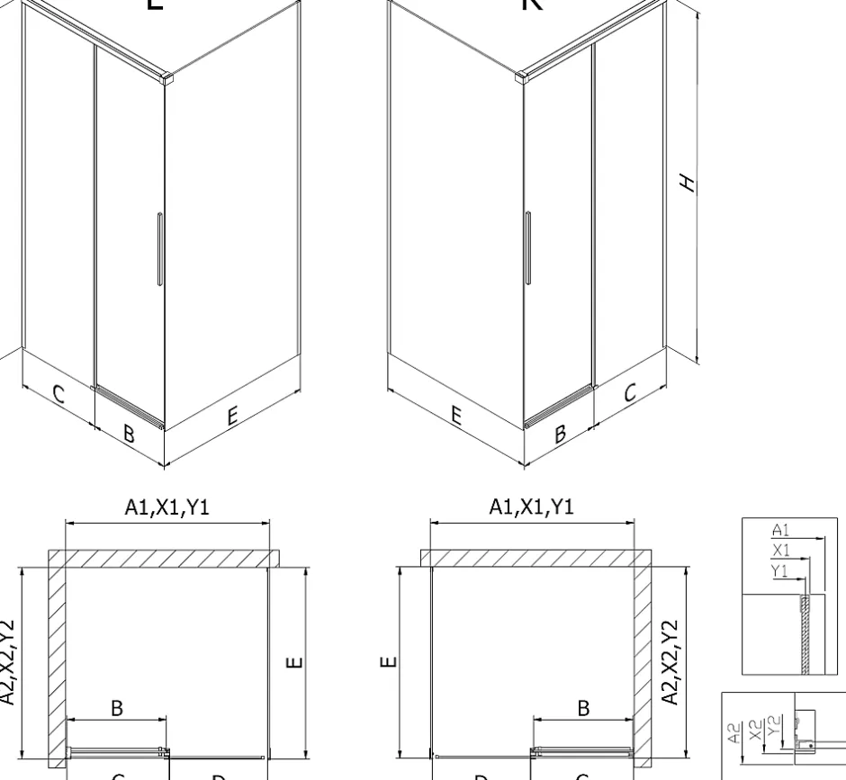 Mexen Rox cabine de douche coulissante 150 x 80 cm, transparent, chrome - 8C2-150-080-01-00* Cabine De Douche
