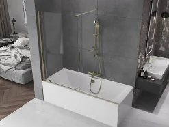 Mexen Velar pare-douche 2 plis coulissant 180 x 150 cm, transparent, doré - 896-180-000-01-50* Paroi De Douche