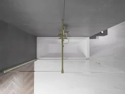 Mexen Velar pare-douche 2 plis coulissant 180 x 150 cm, transparent, doré - 896-180-000-01-50* Paroi De Douche